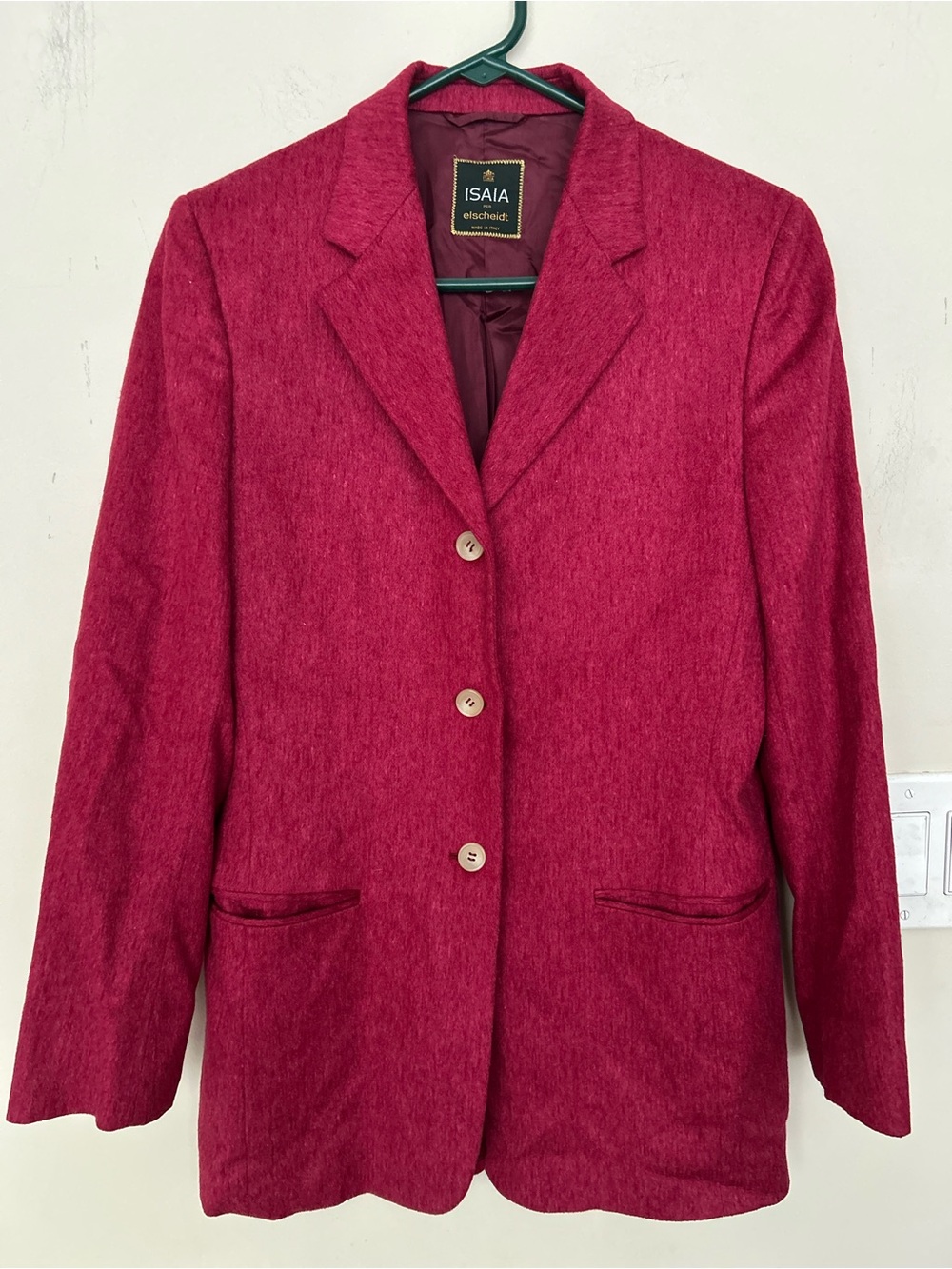 Vintage Isaia tailored jacket cashmere blend three-button single-breasted sz 46